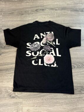 Anti Social Social Club Black Tee with White Interior Logo